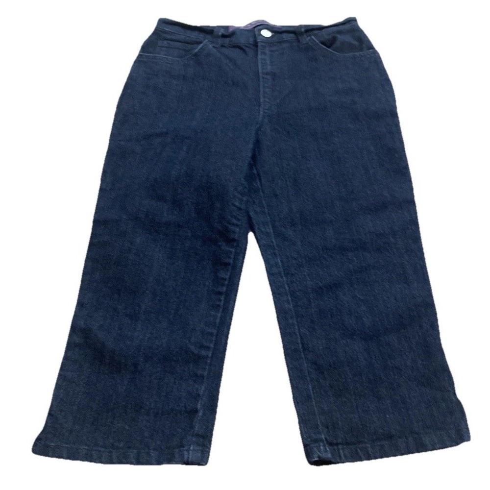 Gloria Vanderbilt Denim Capri Shorts Blue Women's Size 6P Petite Dark Wash‎